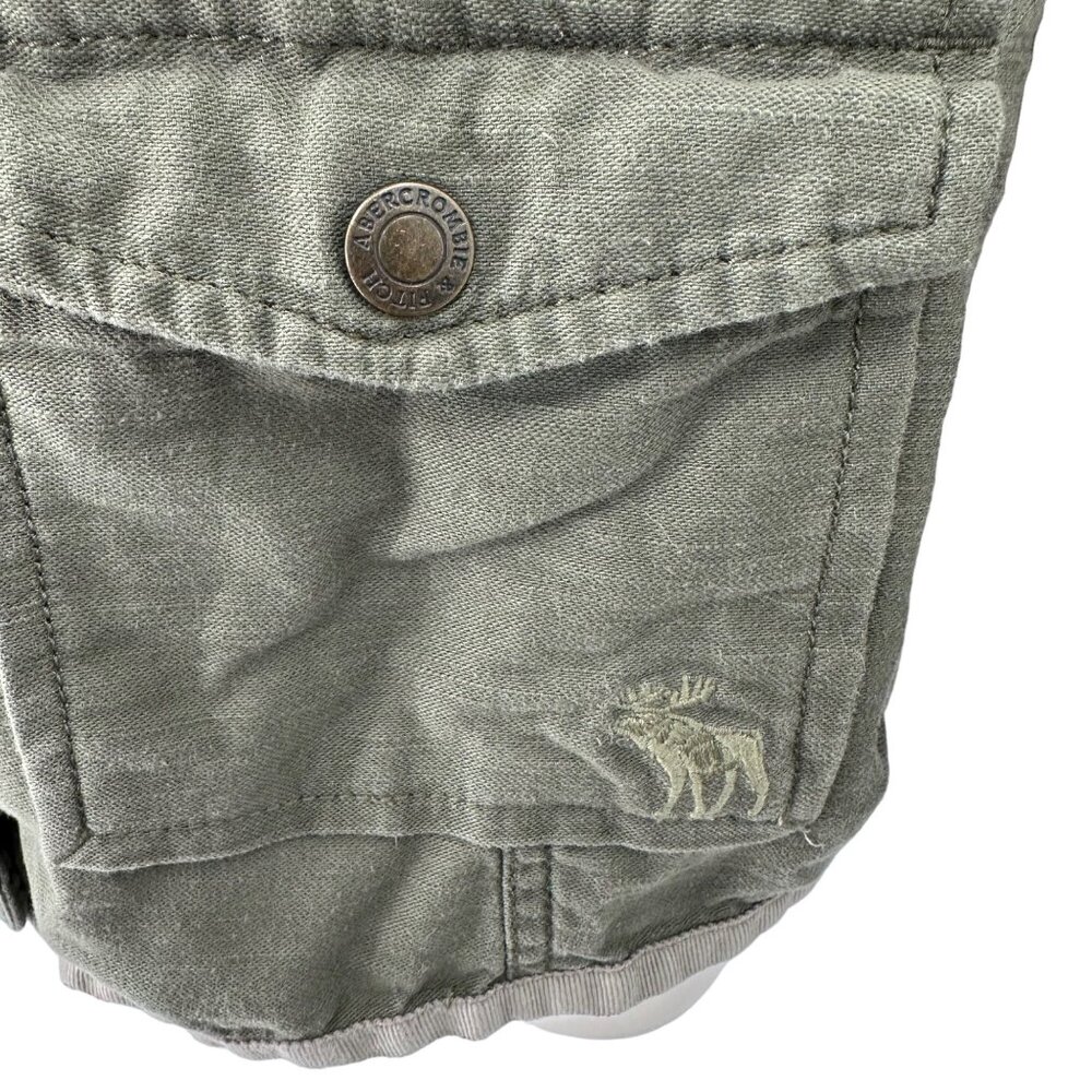 Abercrombie & Fitch Womens Olive Green Military Style Jacket M Cotton/Polyester - Picture 6 of 8